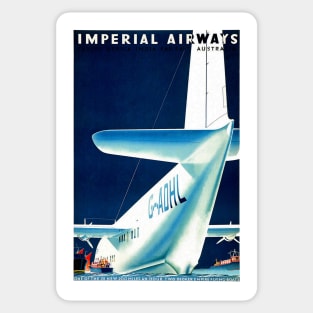 IMPERIAL AIRWAYS British Sea Plane Advertisement Vintage Airline Sticker